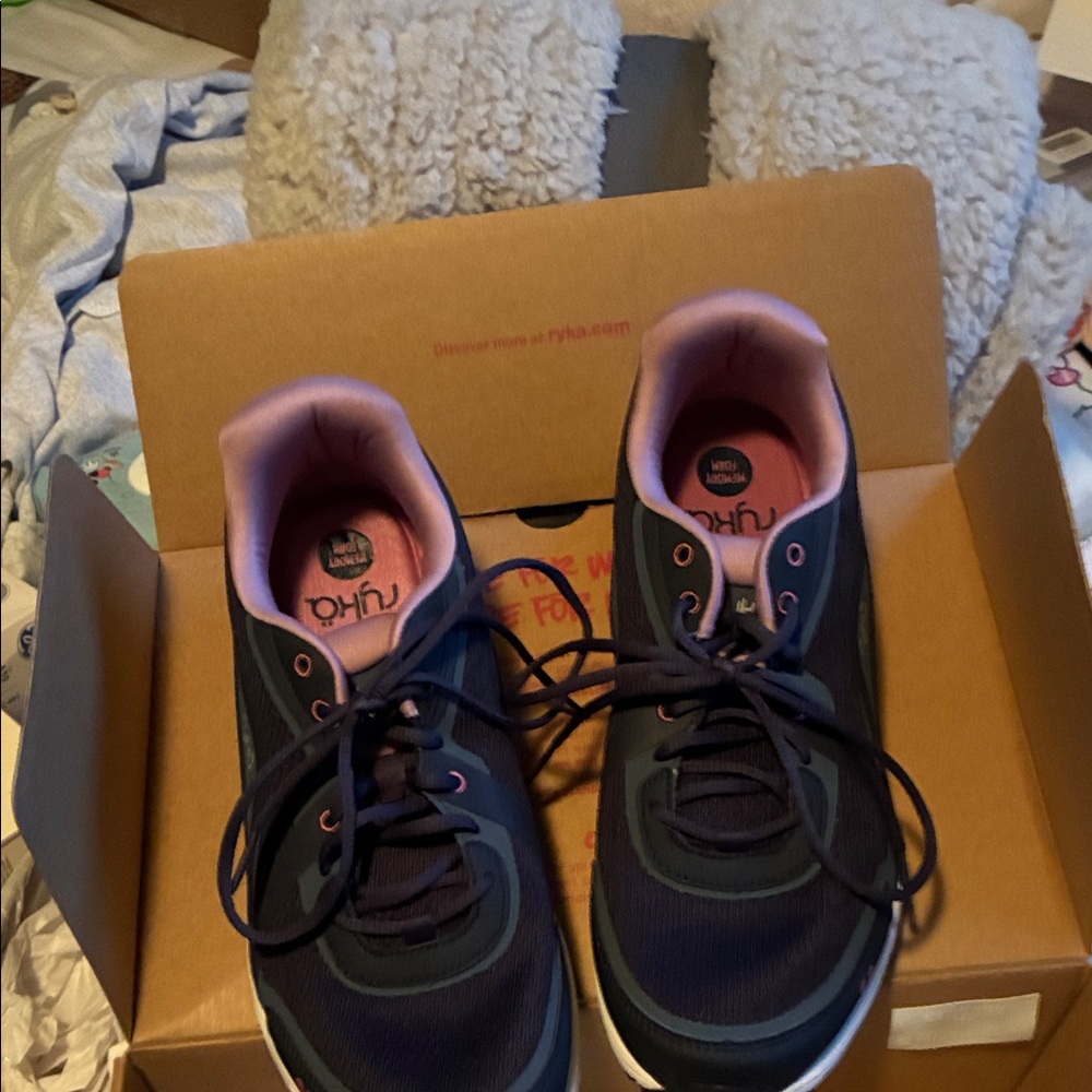 Ryka Women’s Navy Sneakers with Pink Lining